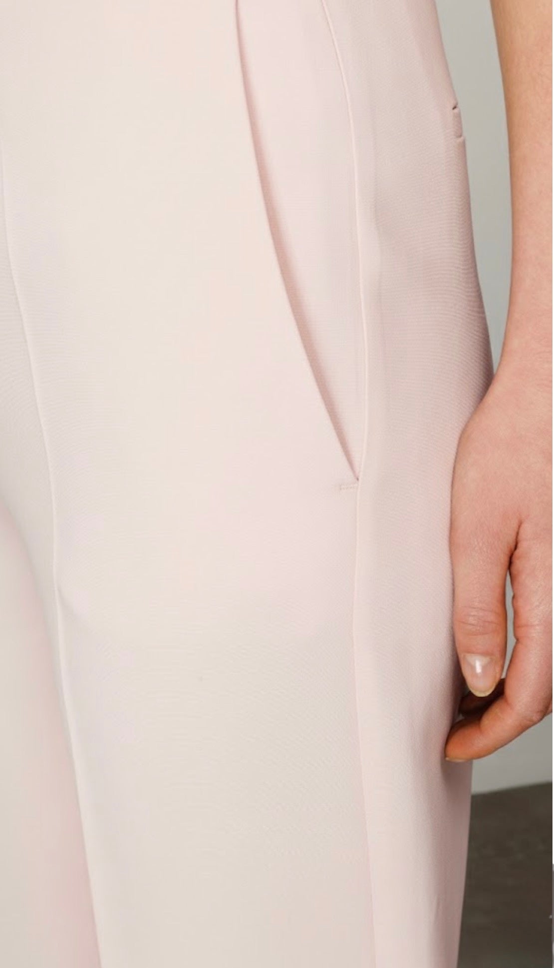 Pale Pink Straight-Leg Trousers