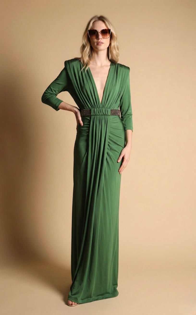 Elegance Deep V-Neck Dress