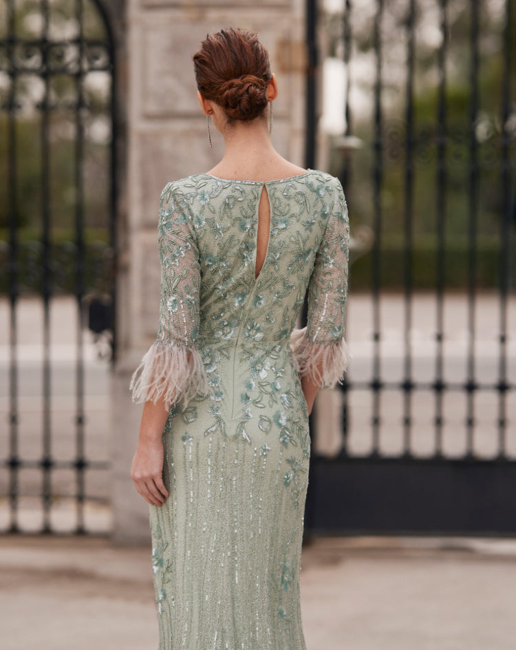 Luxurious Hand-Beaded Evening Gown-Couture Club