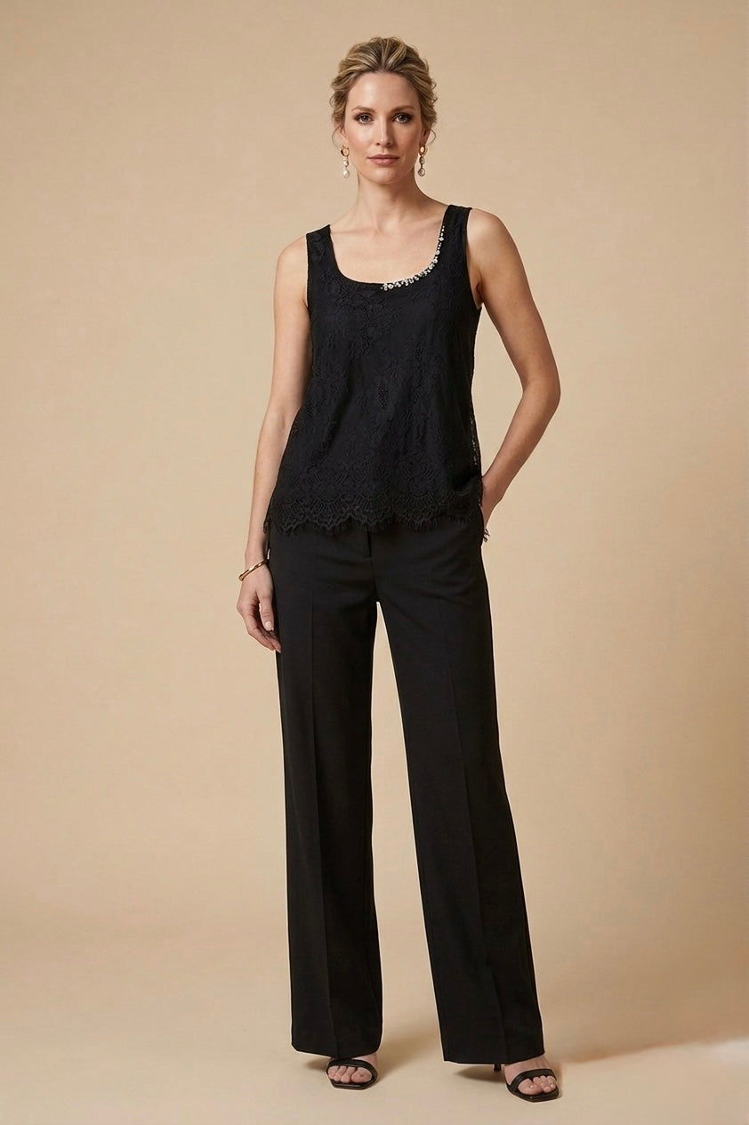 Stone Embellishments Black Blouse