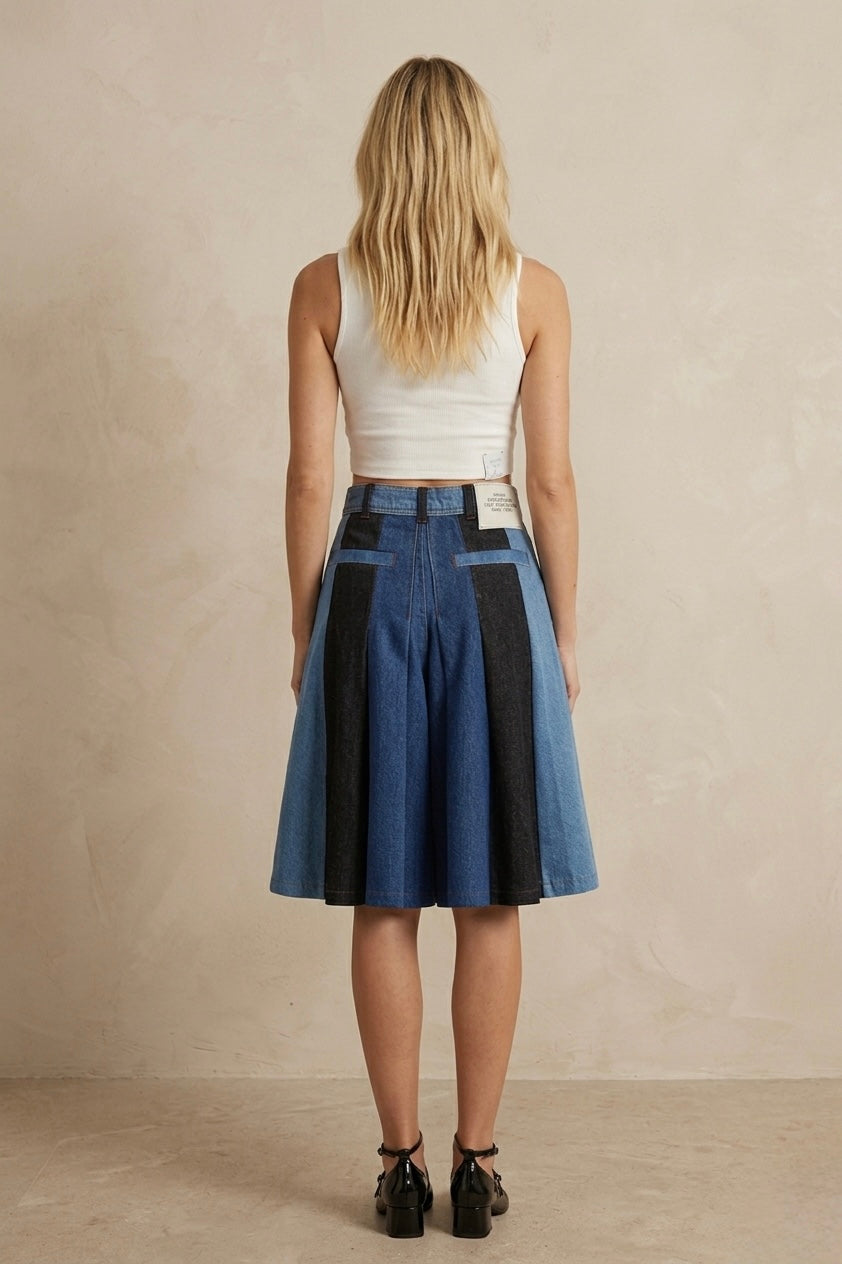Patchwork Bermuda Skirt