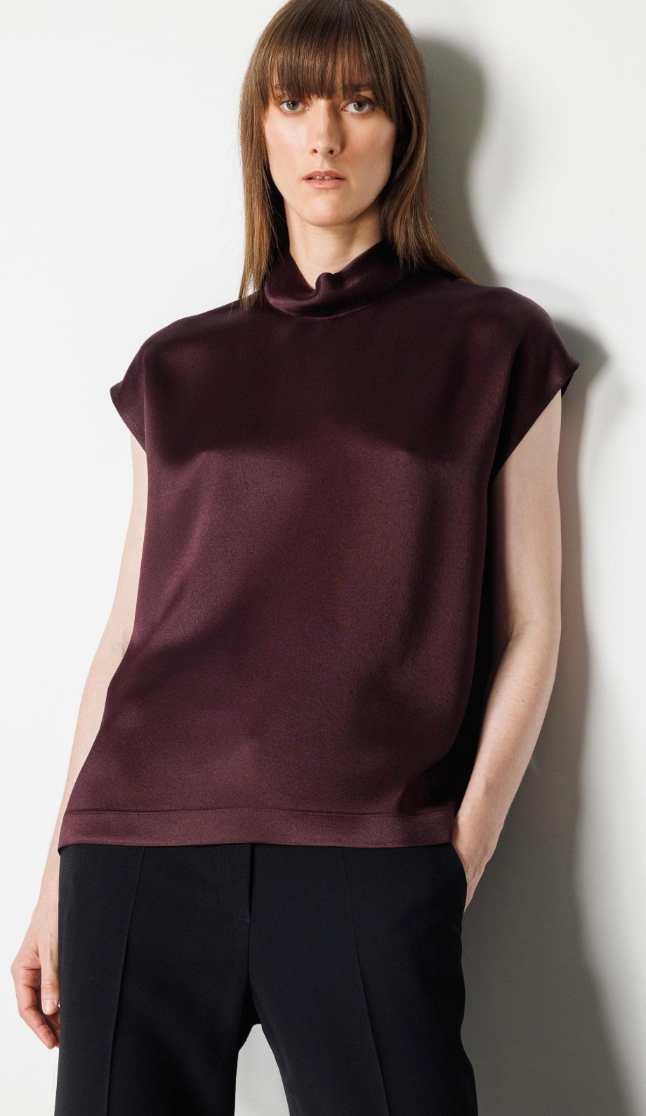 Stand Collar Low Sleeve Blouse