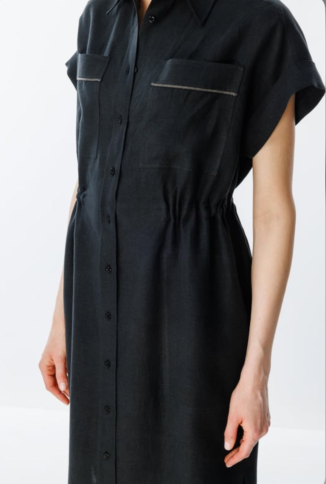 Linen Button-Down Shirt Dress