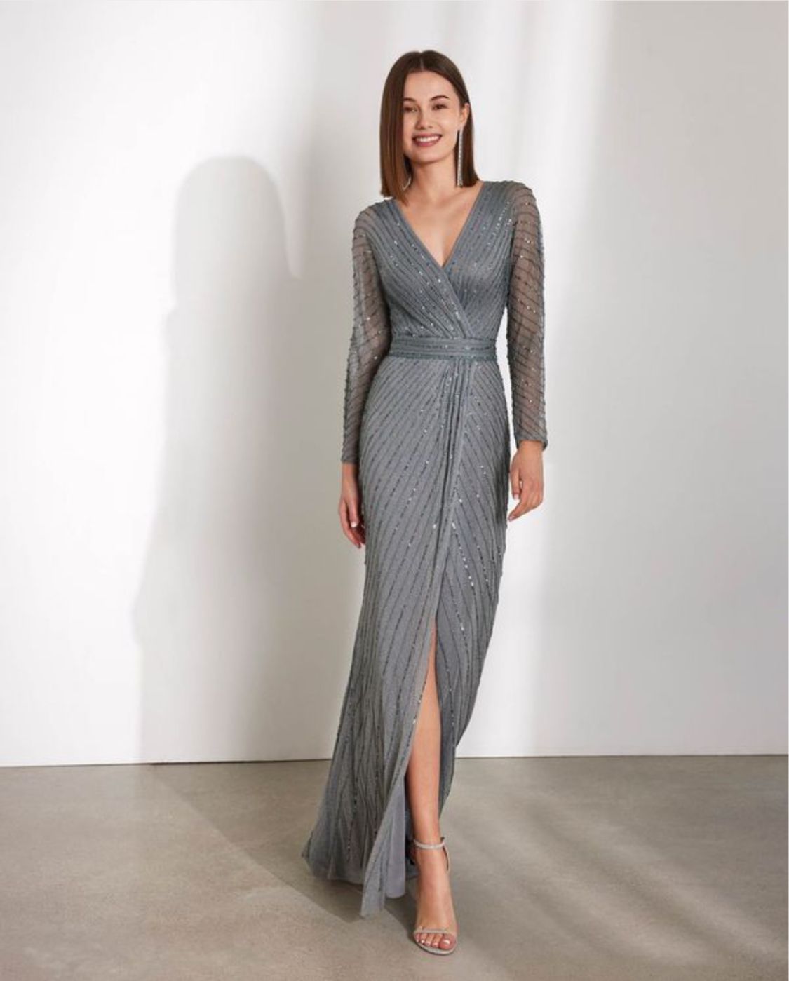 Rosa Clara's Hand-Beaded V-Neck Gown