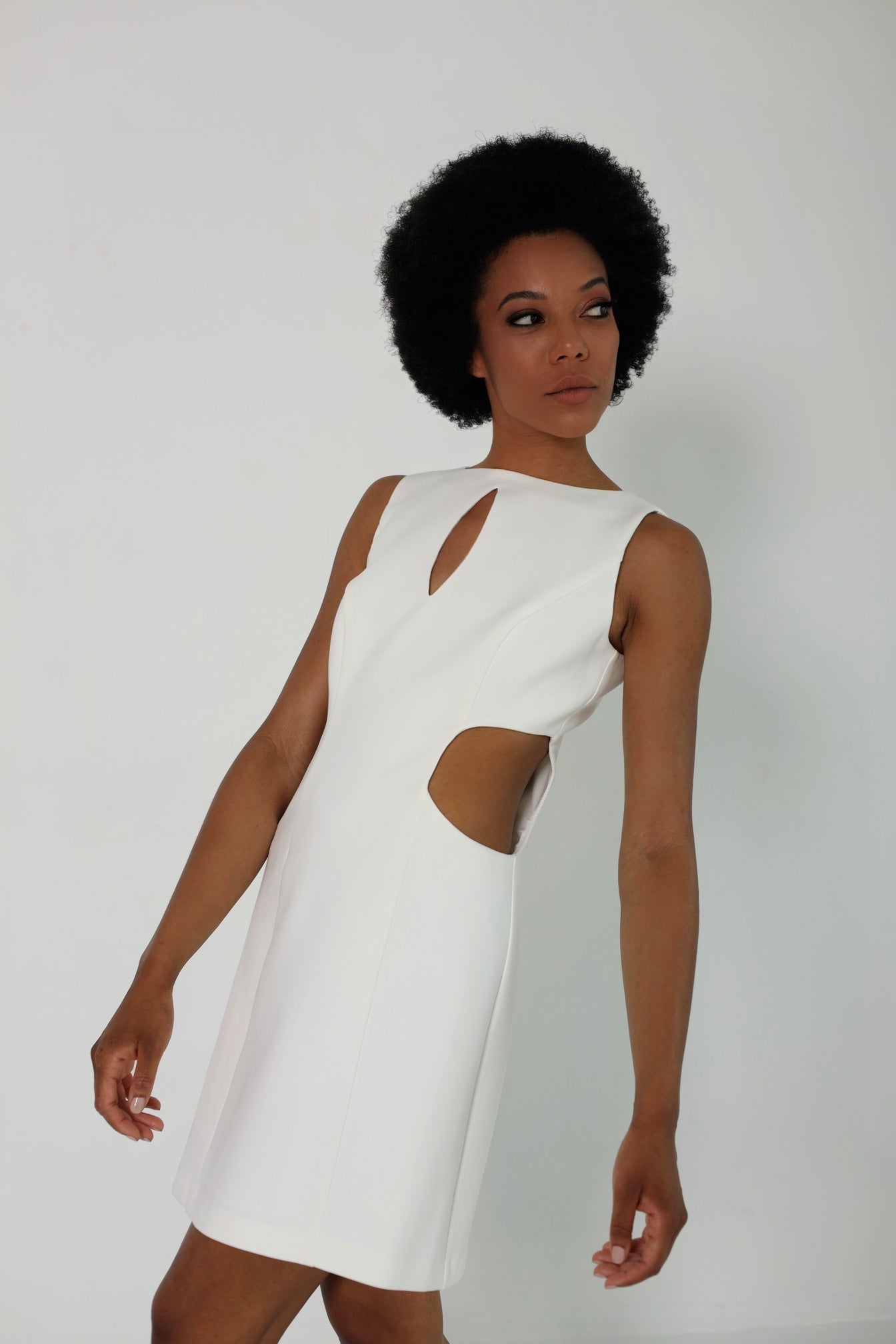 Mini dress with slits