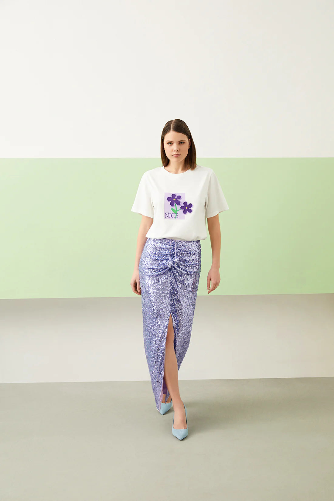 Floral motif short sleeve t-shirt