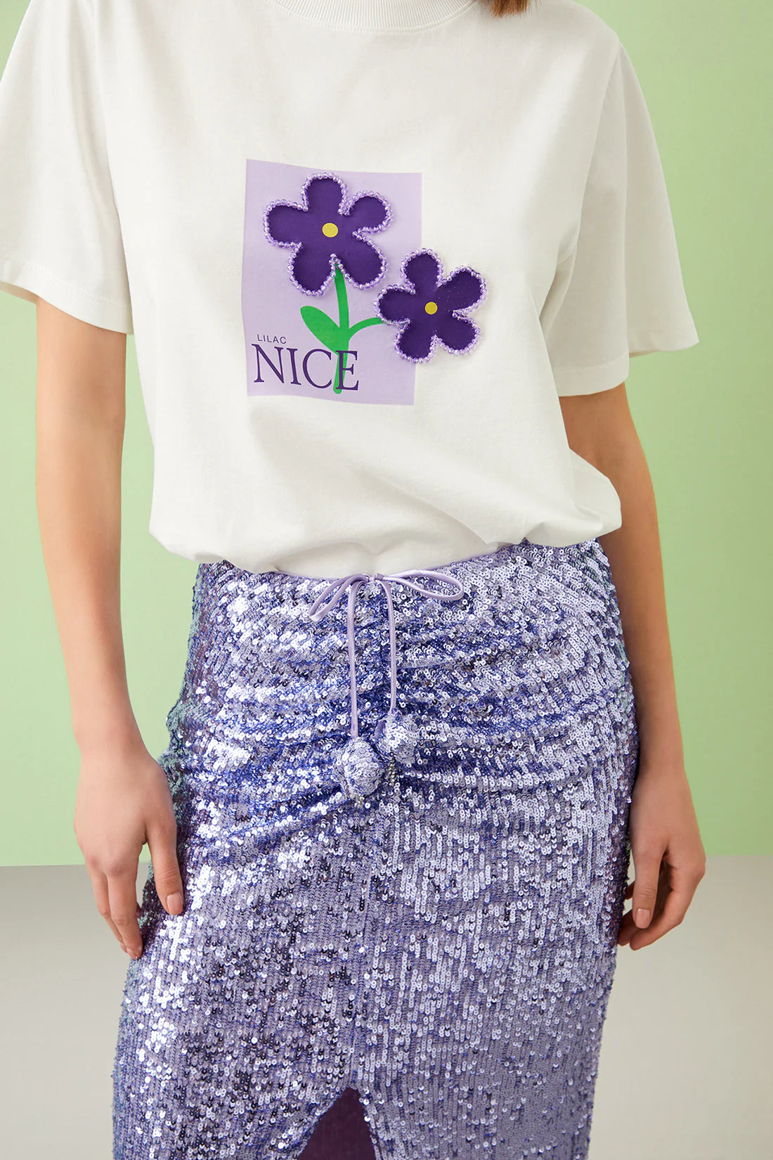Floral motif short sleeve t-shirt