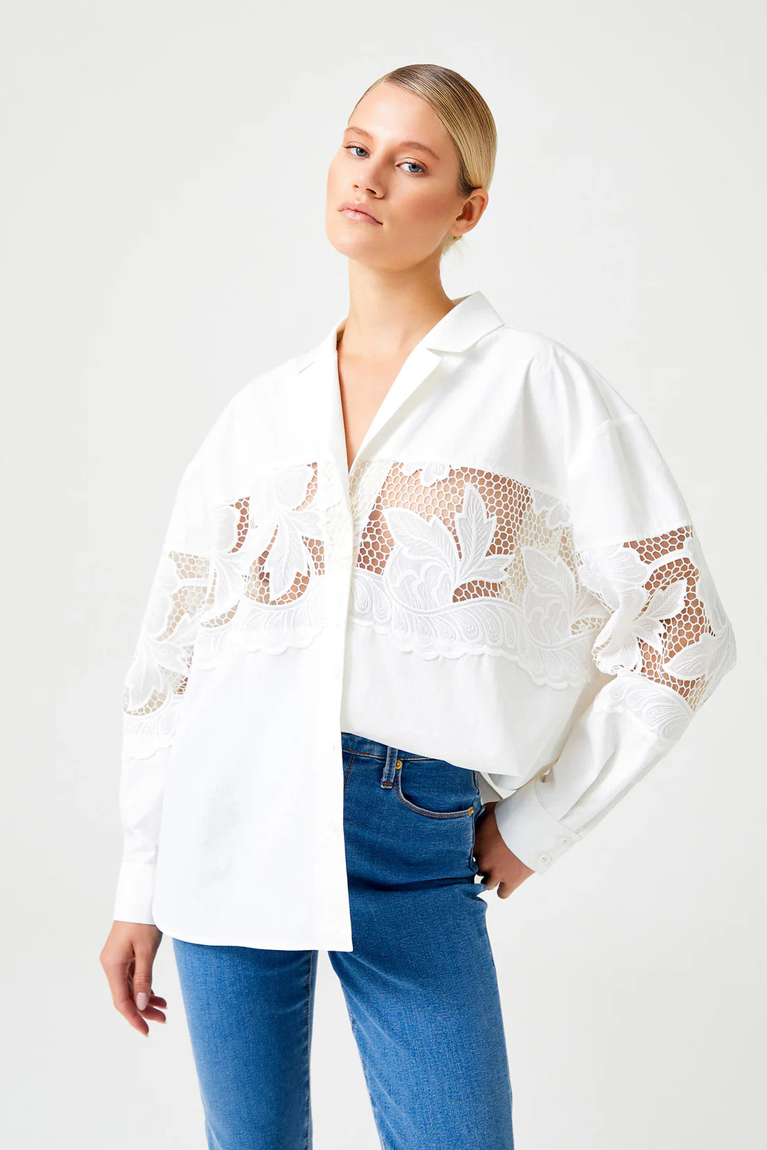 Embroidered ecru shirt