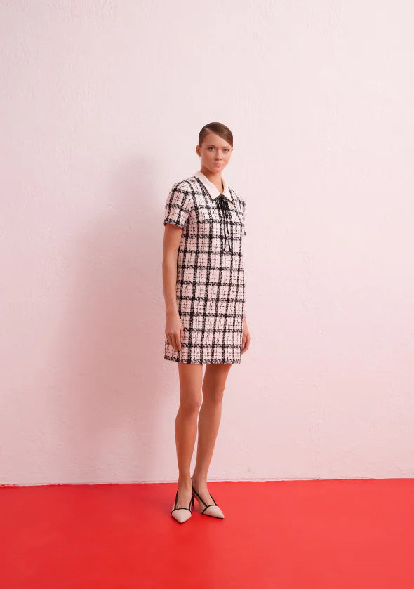 Embroidered Collar Detailed Dress
