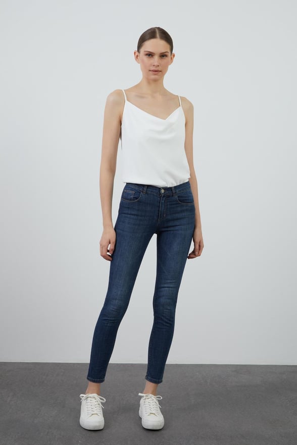 Skinny Navy Blue Jeans