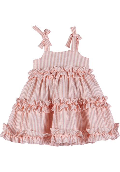 Stripped ruffle dress
