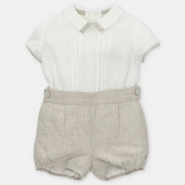 Light Beige Shorts Set