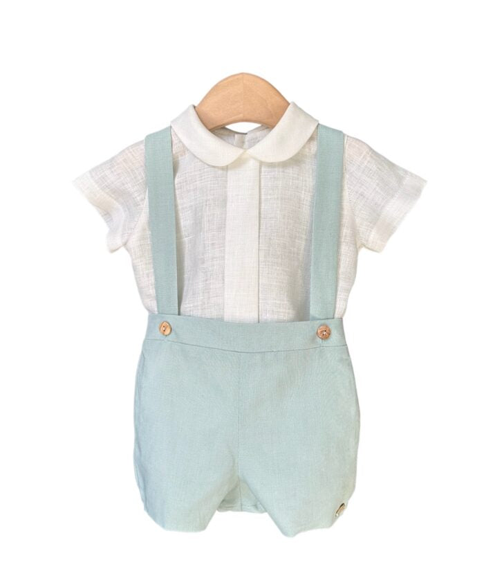 Linen blouse and shorts set with straps by Niseret