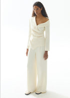 Off-shoulder Coat Suit