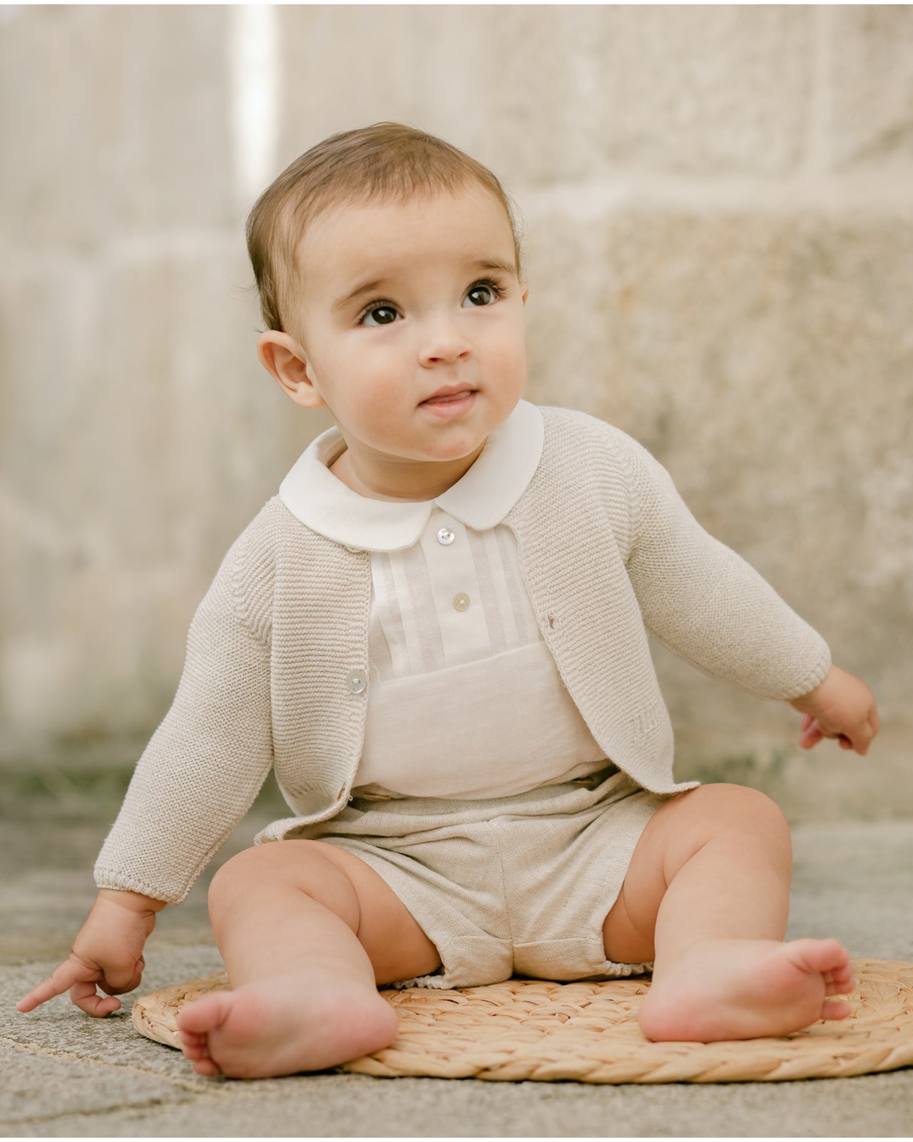Area boys cardigan with matching shirt and shorts