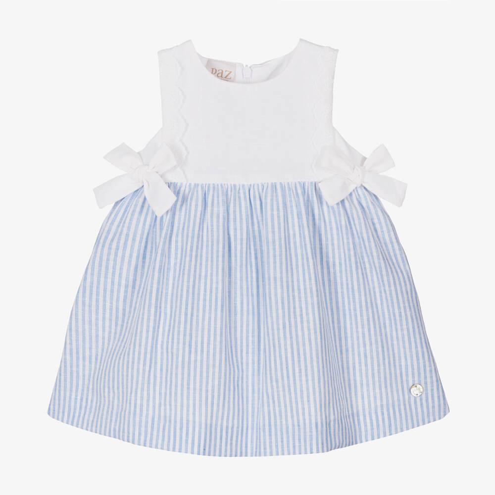 White/deep blue dorna dress