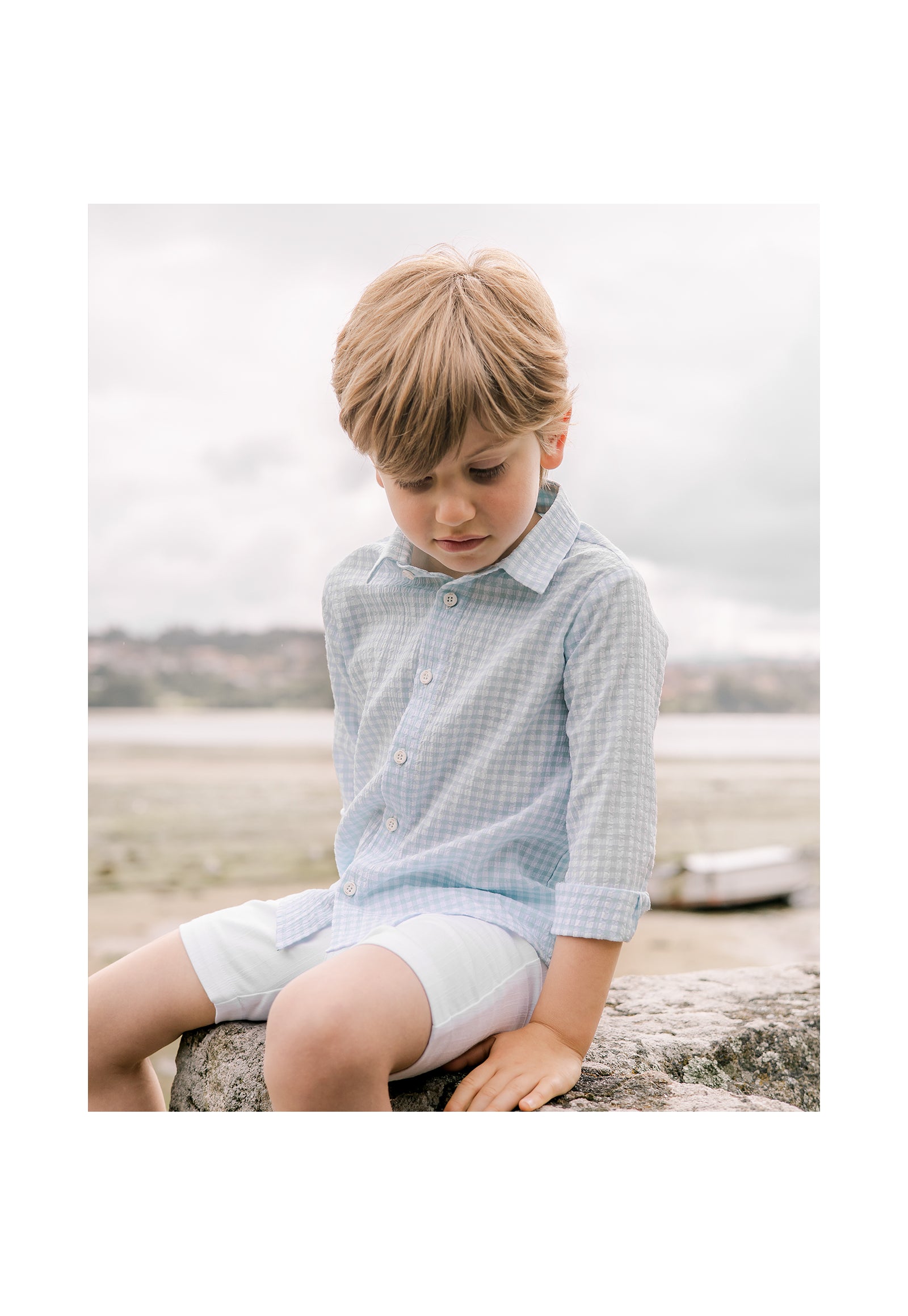 Flor checkered shirt & shorts set