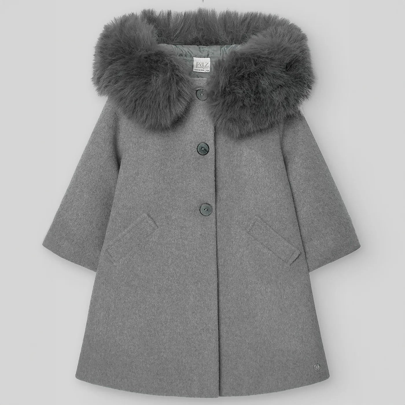“Santa” grey hooded girl’s coat