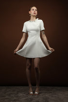Jeweled neckline minimalistic dress