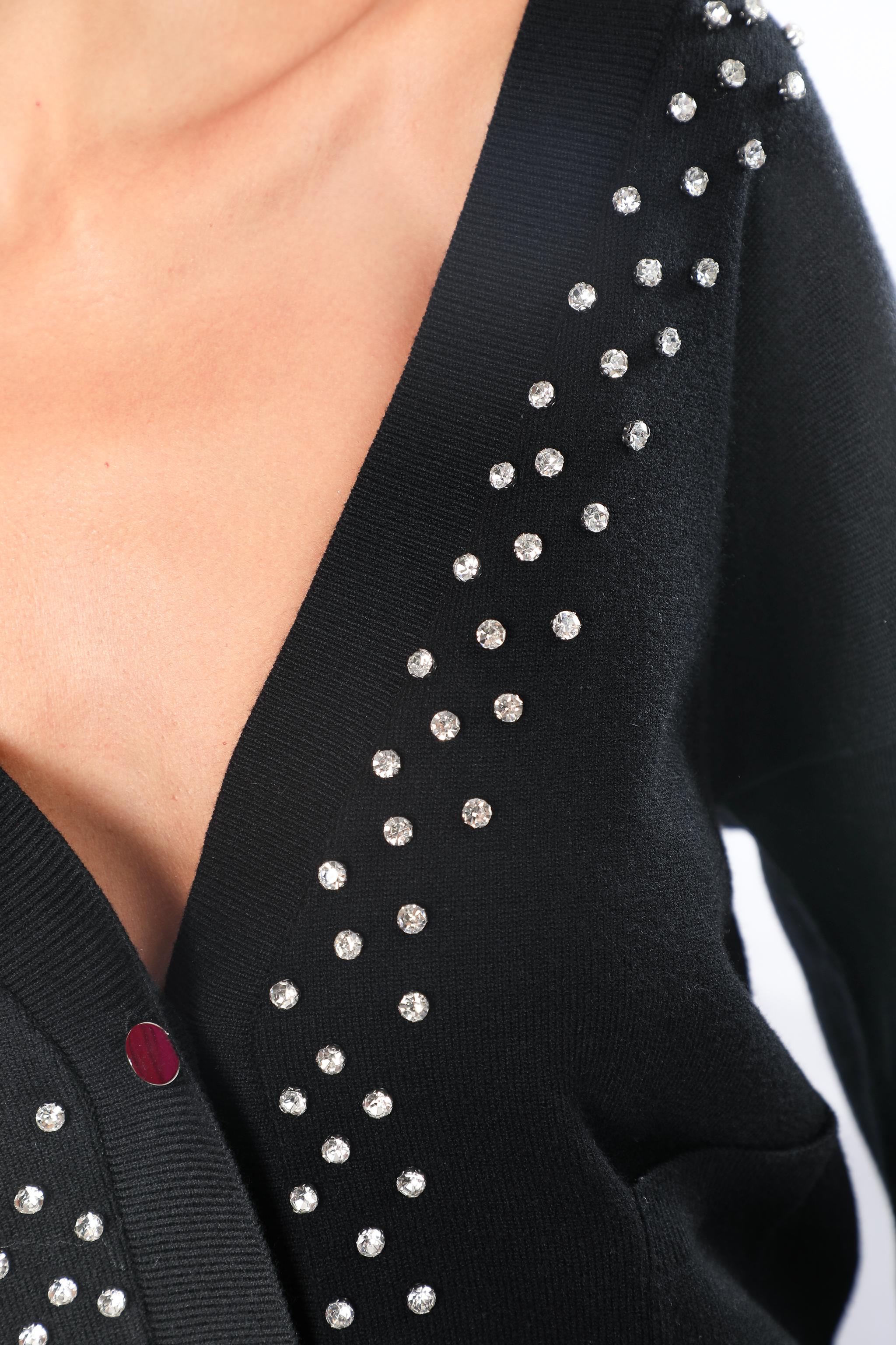 Embellished Cardigan with Rhinestone Details