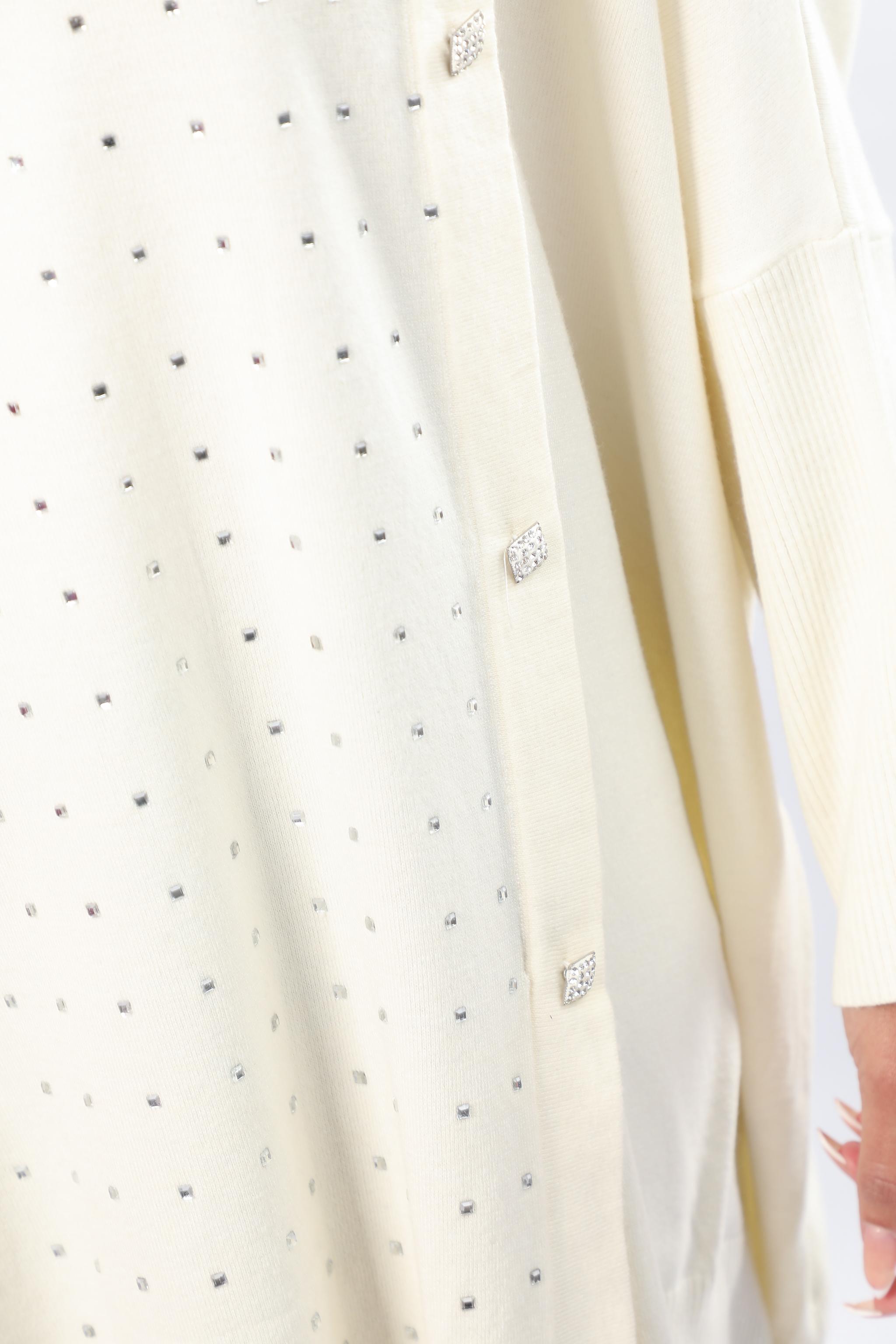 Embellished Mock-Neck Tunic Knitwear