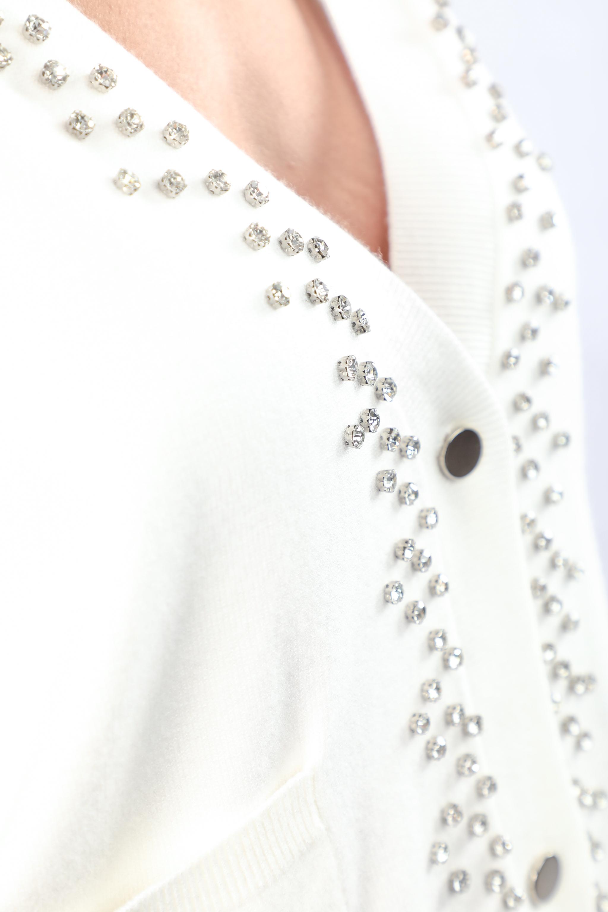 Embellished Cardigan with Rhinestone Details