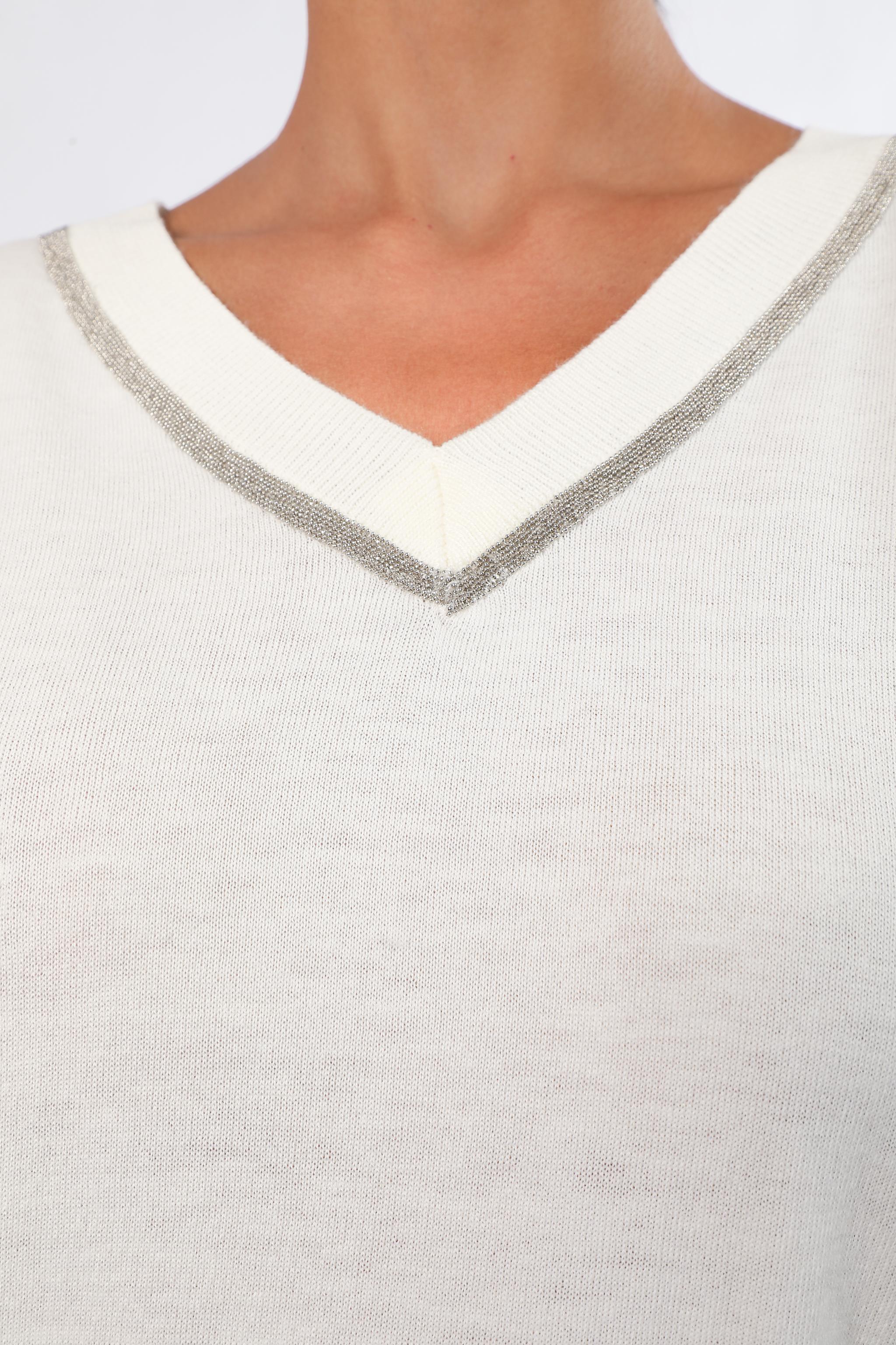 Oversized V-neck Knitwear in Off-White