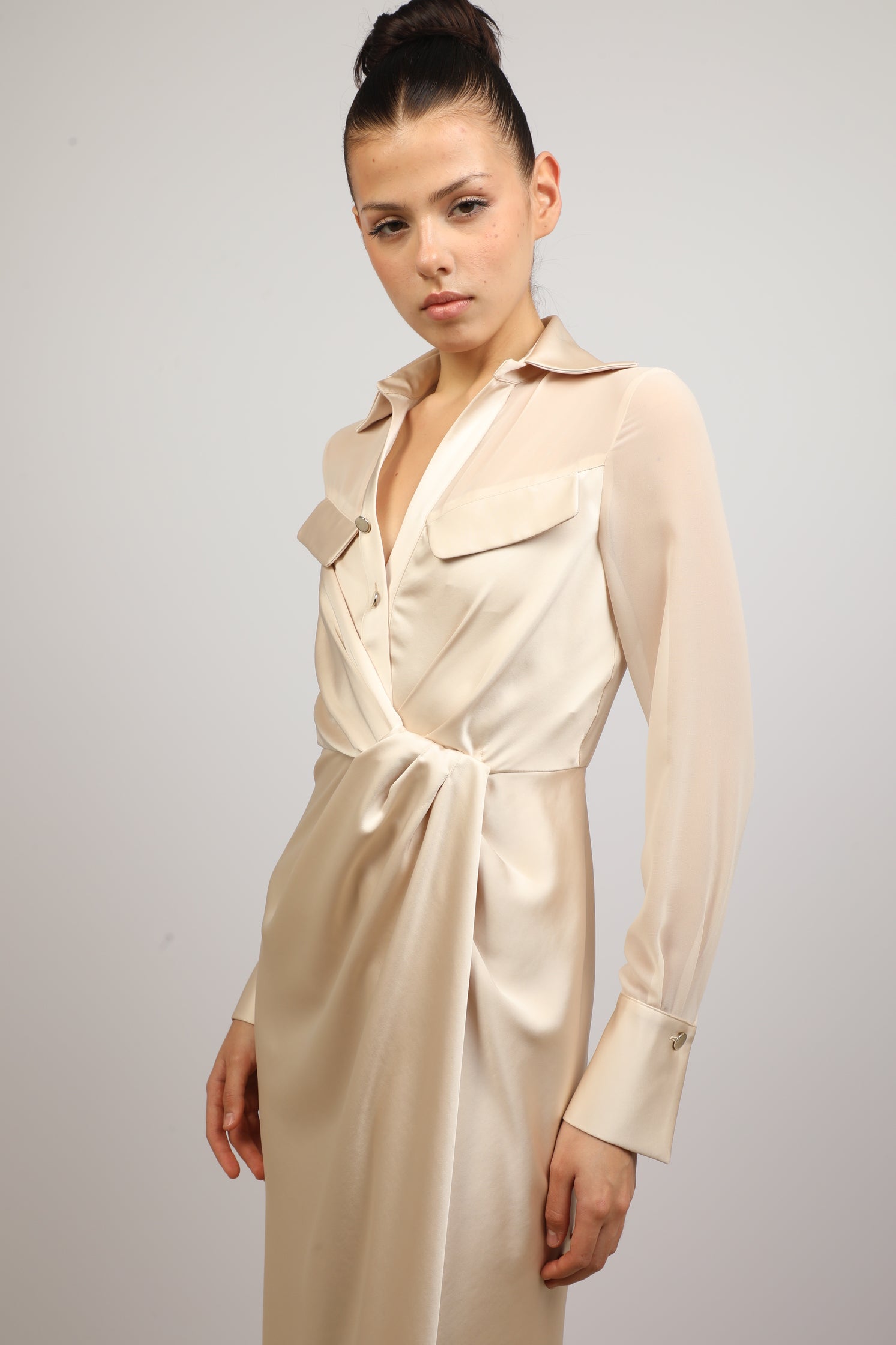 Babylon shirt dress with deep slit