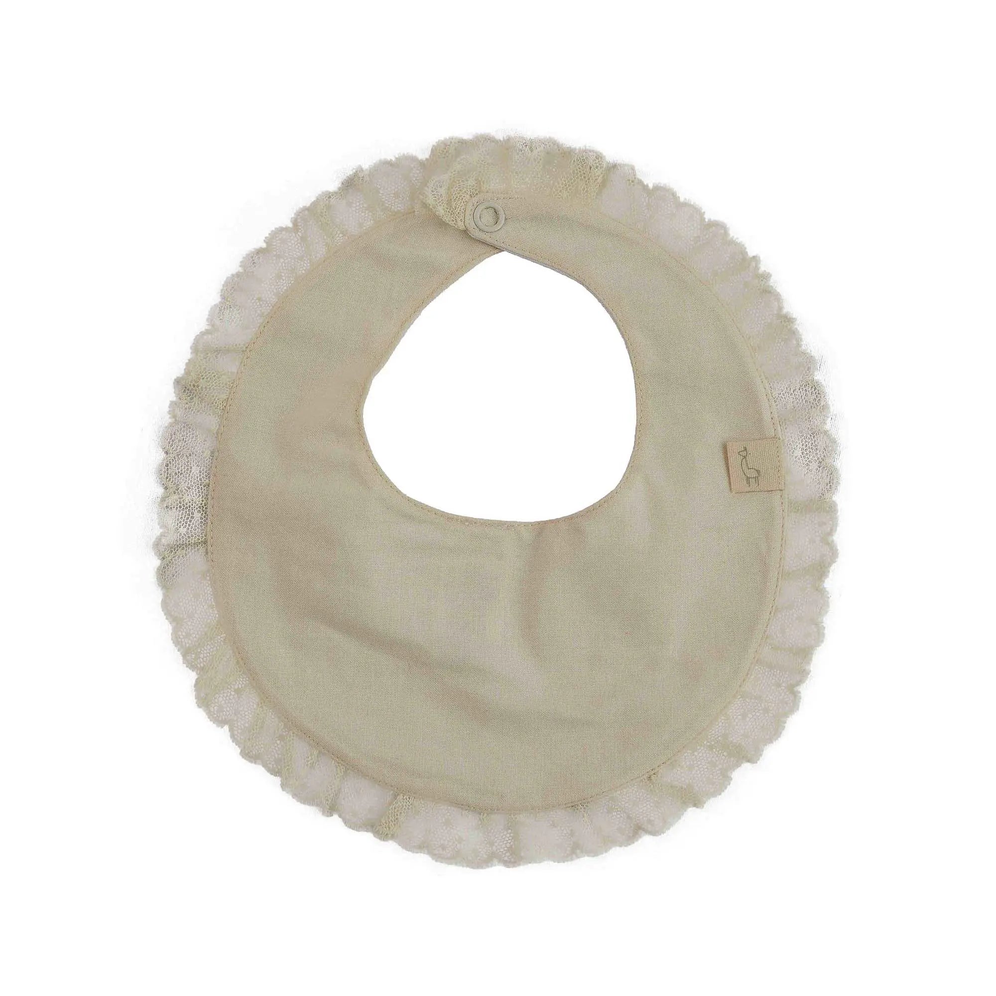 Cotton bib with lace