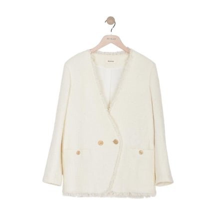 Asymmetrical tweed jacket
