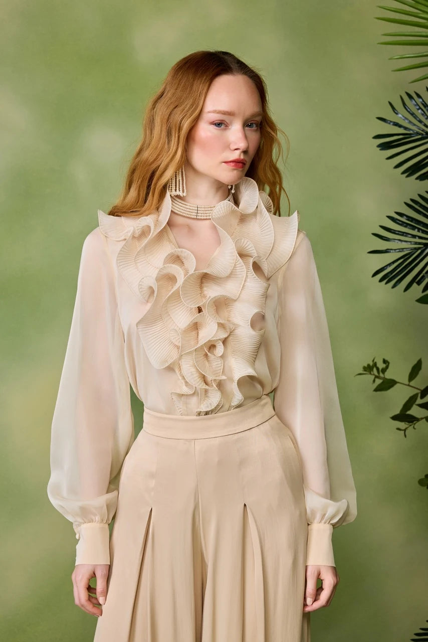 100% Rayon Wide Leg Trousers