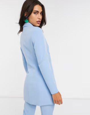 Stradivarius double breasted blazer & pants suit
