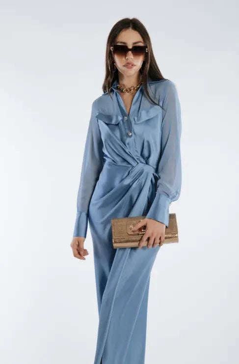 Babylon shirt dress with deep slit