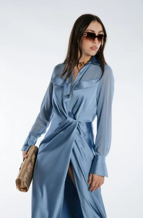 Babylon shirt dress with deep slit