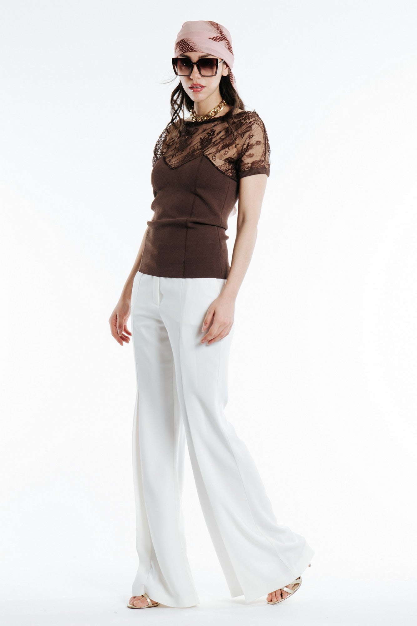 Knitwear with lace