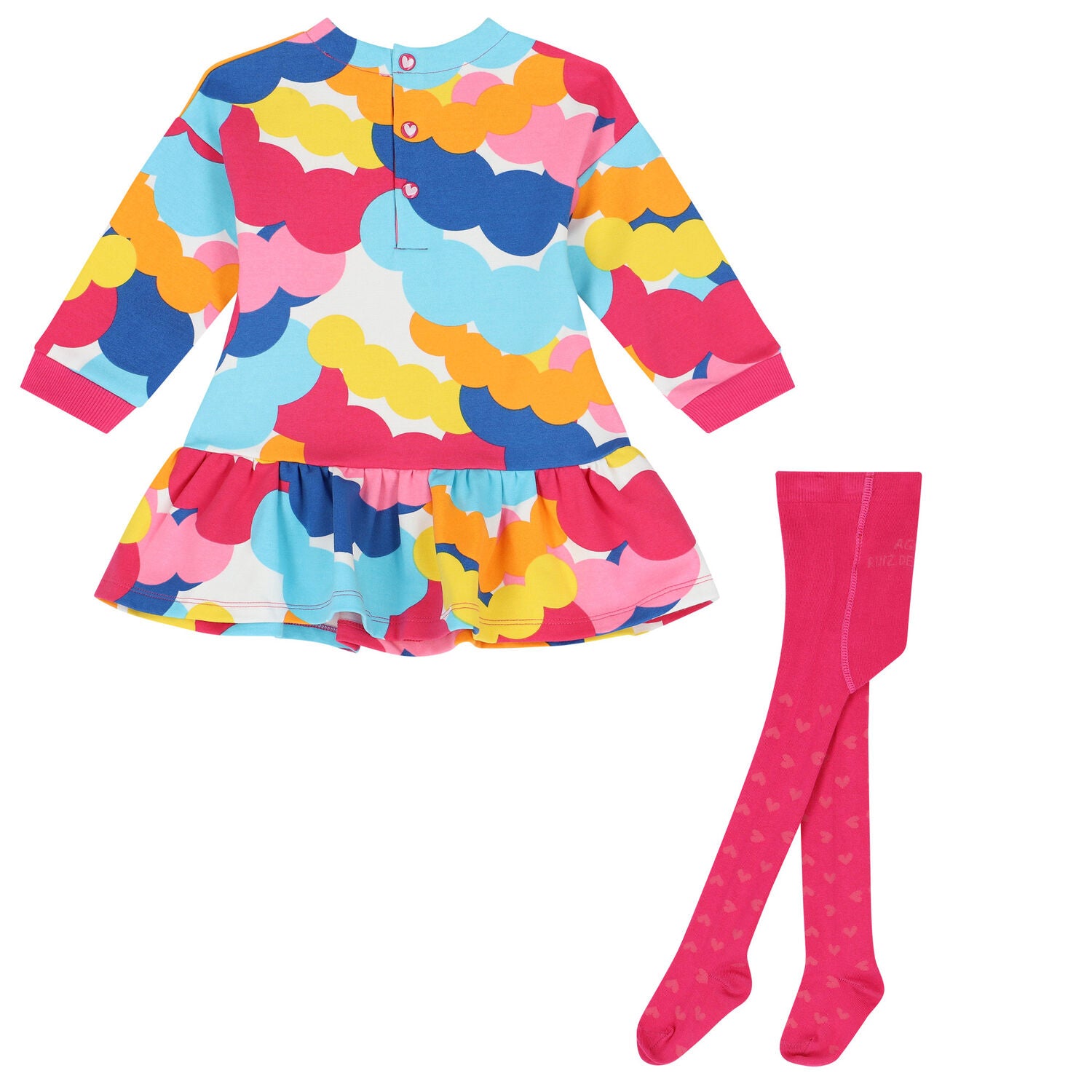 Rainbow print dress and leggings set