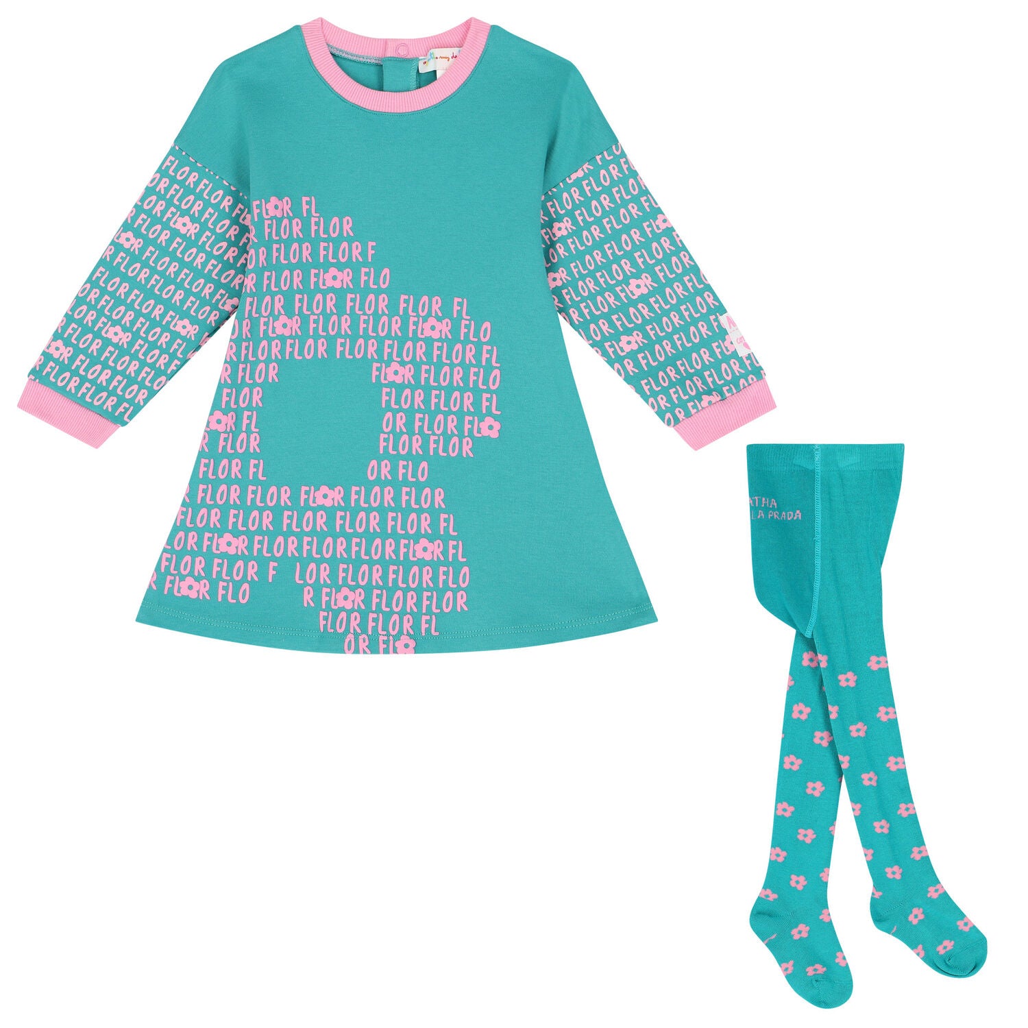 Words ensembled dress and leggings set