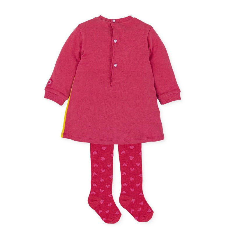 Heart,star & flower detailed dress and leggings set
