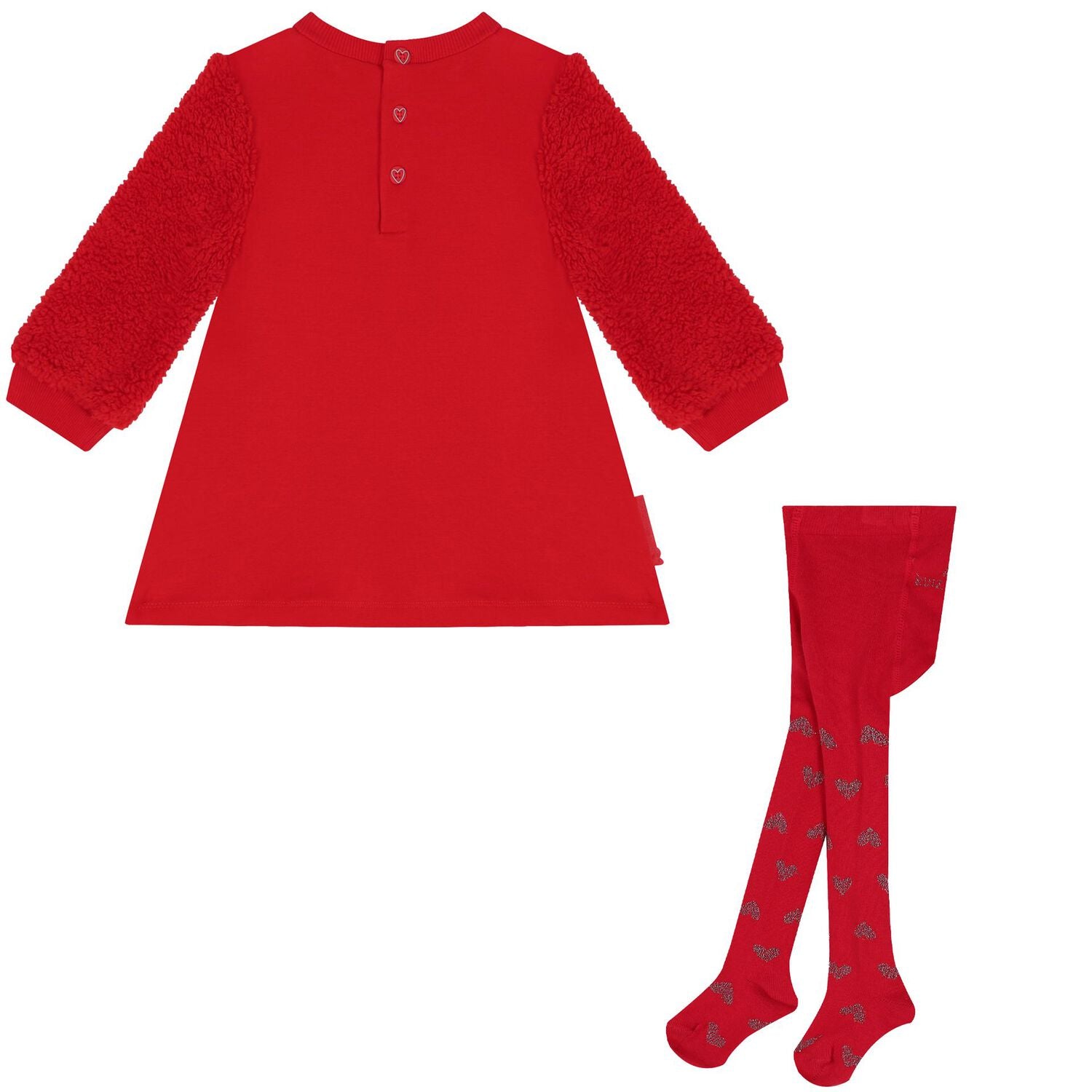Girls Red Heart Dress Set