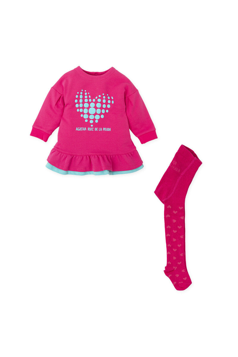 Heart dress and leggings set