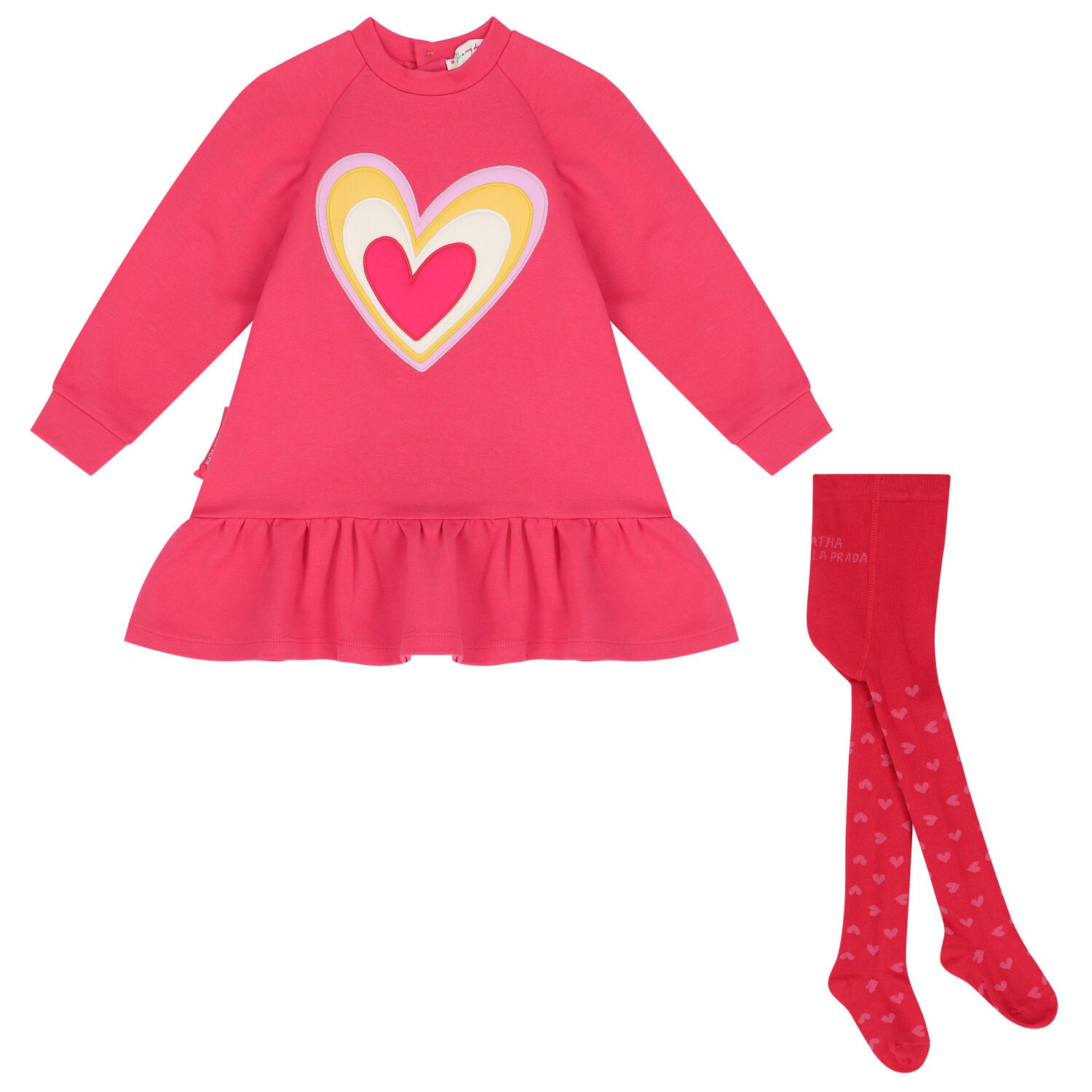 Fuchsia Heart dress and leggings set