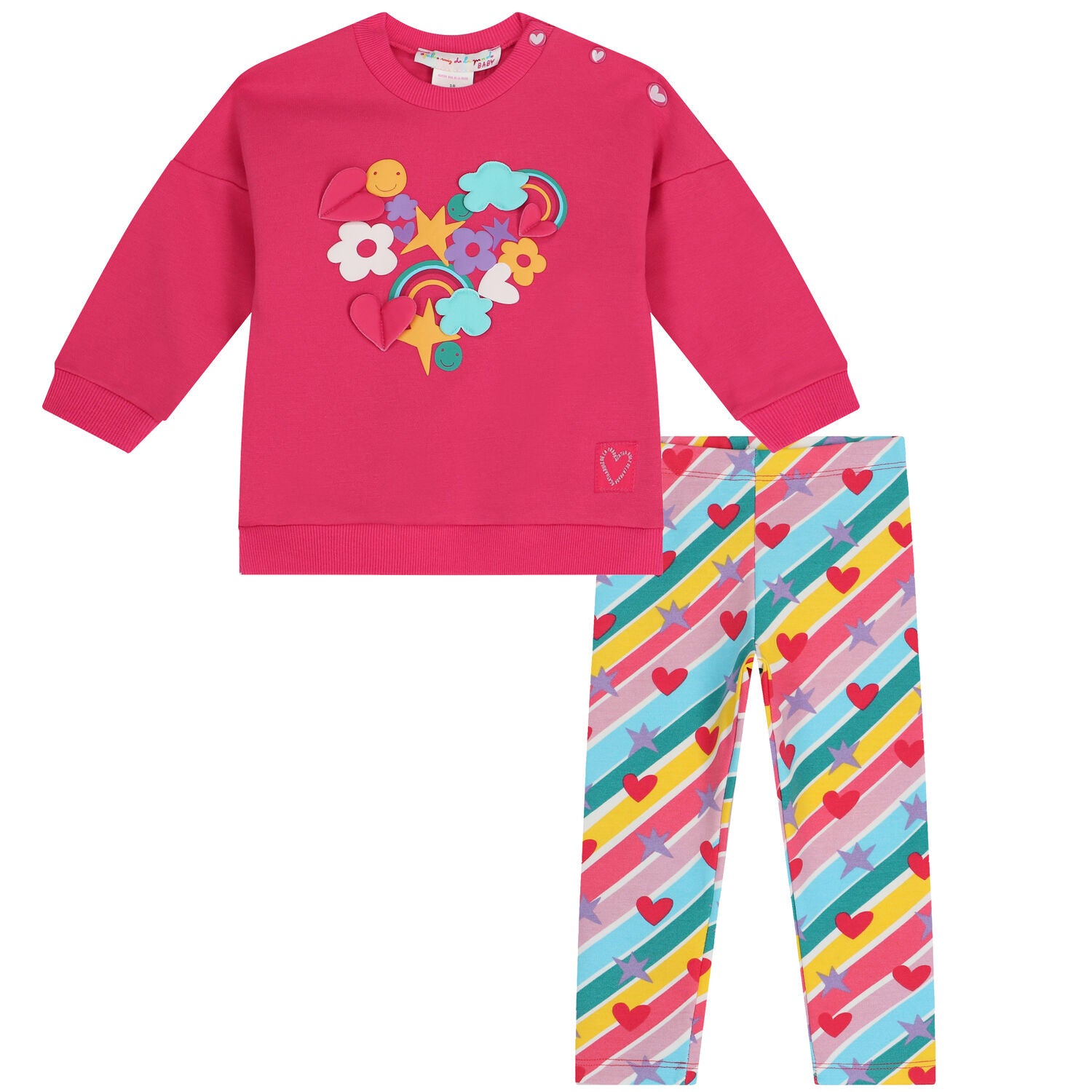 Fuchsia Heart t-shirt and leggings set