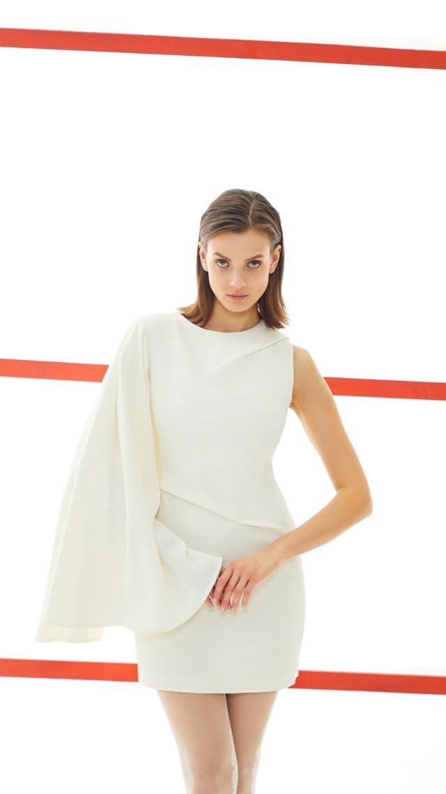 One flared sleeve minimalistic dress