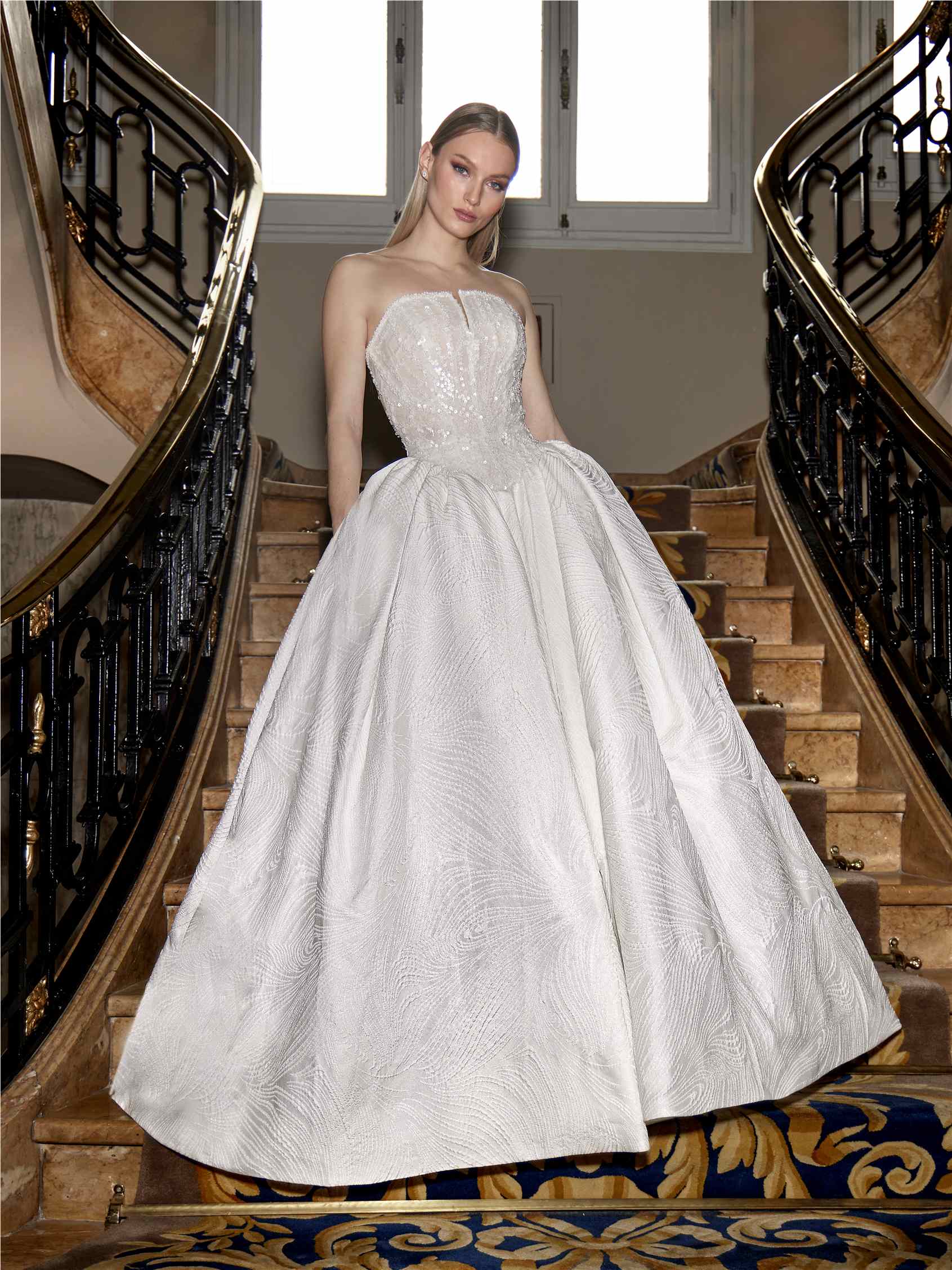 princess silhouette wedding dress Off Shoulder Long Sleeve Romantic Wedding Dress with Princess Silhouette Off White / Lace / 4