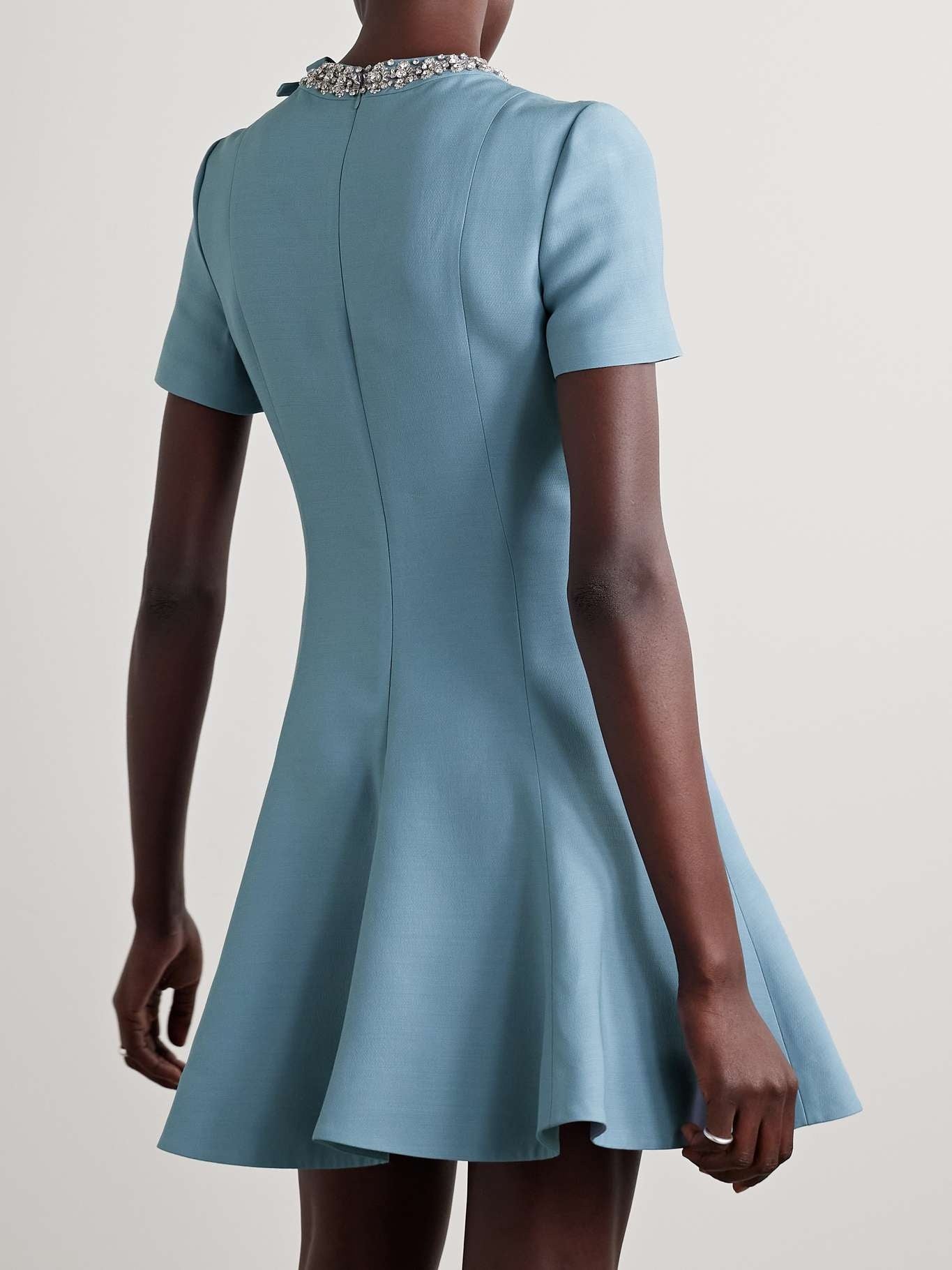 Jeweled neckline minimalistic dress