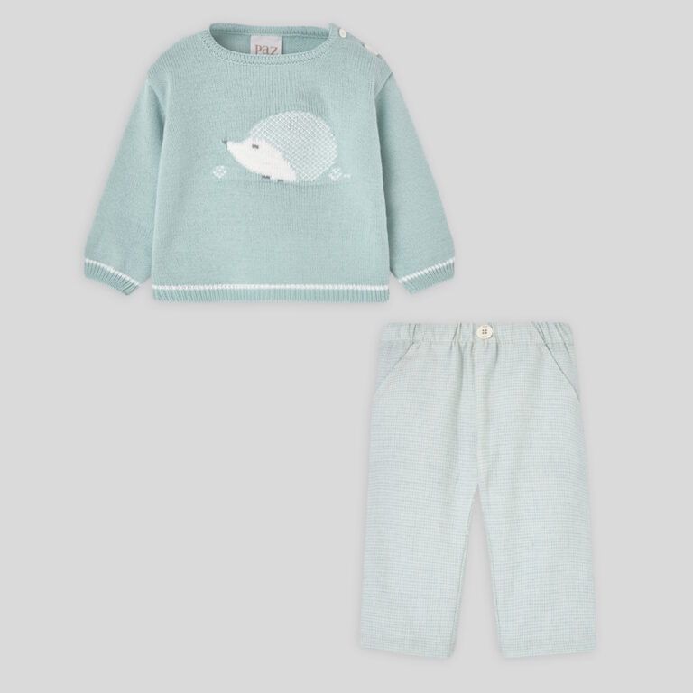 Woven sweater and pants set for boys