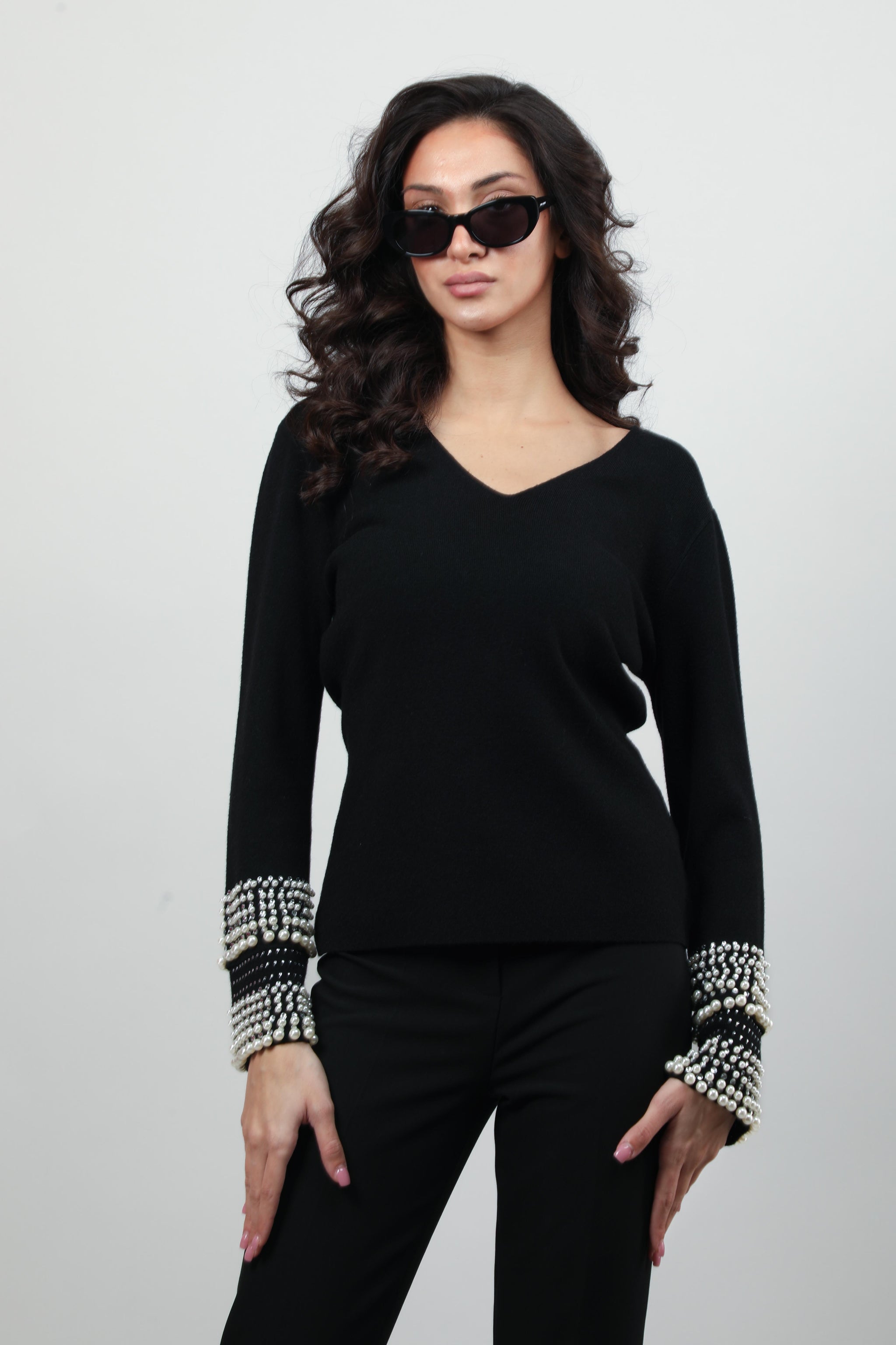 Knitwear with Statement Pearl Cuffs