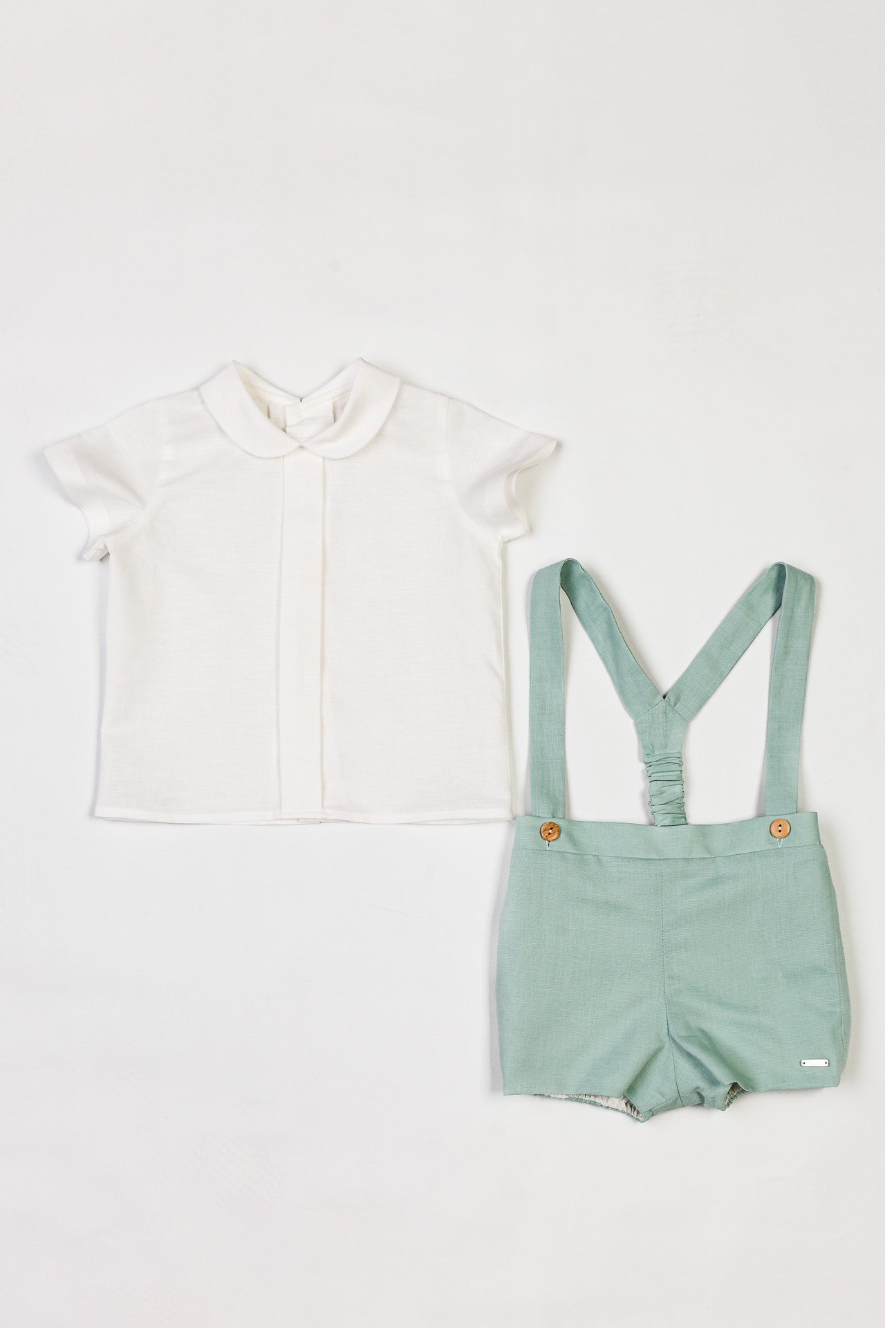 Beige overalls and shirt ceremony set