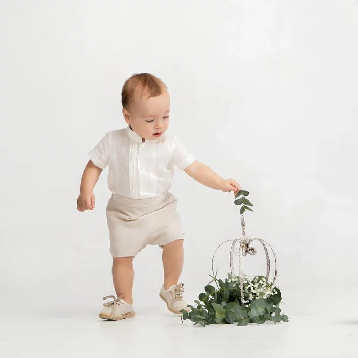 Linen t-shirt and shorts set